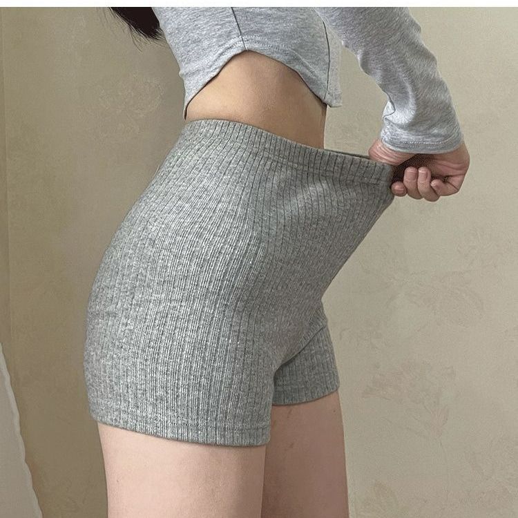 European and American BM style fitness shorts women's high waist hip-lifting tight-fitting thin three-point pants sports hot pants anti-empty yoga pants
