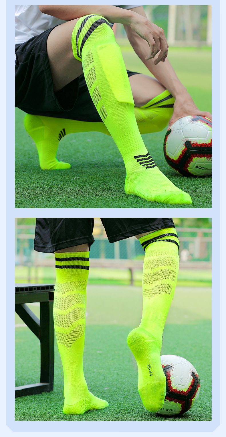 Professional football socks long tube men's thick towel bottom sweat-absorbent non-slip over-the-knee socks children's sports football socks