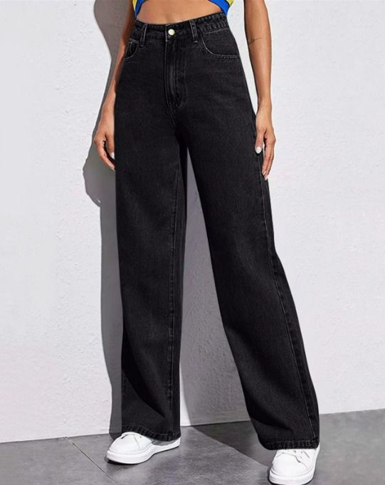 Wide-leg Europe and the United States 2025 mopping the floor autumn, winter, spring and autumn loose high-waisted straight-leg thin drape jeans women