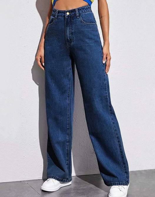 Wide-leg Europe and the United States 2025 mopping the floor autumn, winter, spring and autumn loose high-waisted straight-leg thin drape jeans women