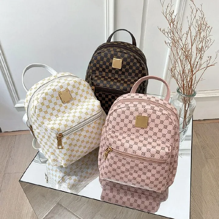 Ladies front pocket printed small backpack 2024 autumn and winter Korean version of the new product personality daily change small bag