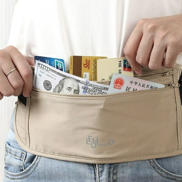 Anti-theft bag, close-fitting waist bag, traveling abroad, running sports, European men's invisible thin female passport bag, anti-theft wallet