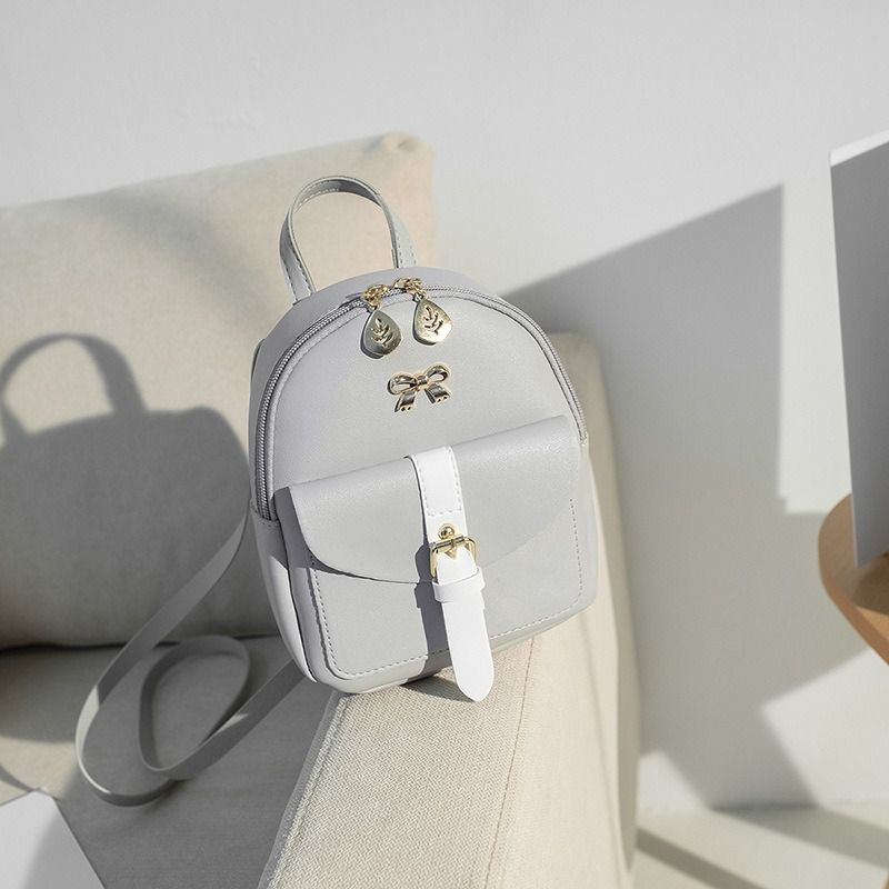 Mini backpack 2023backpack simple and versatile women's bag bowknot school bag foreign trade classic small backpack