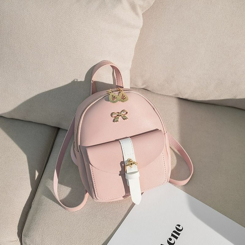 Mini backpack 2023backpack simple and versatile women's bag bowknot school bag foreign trade classic small backpack