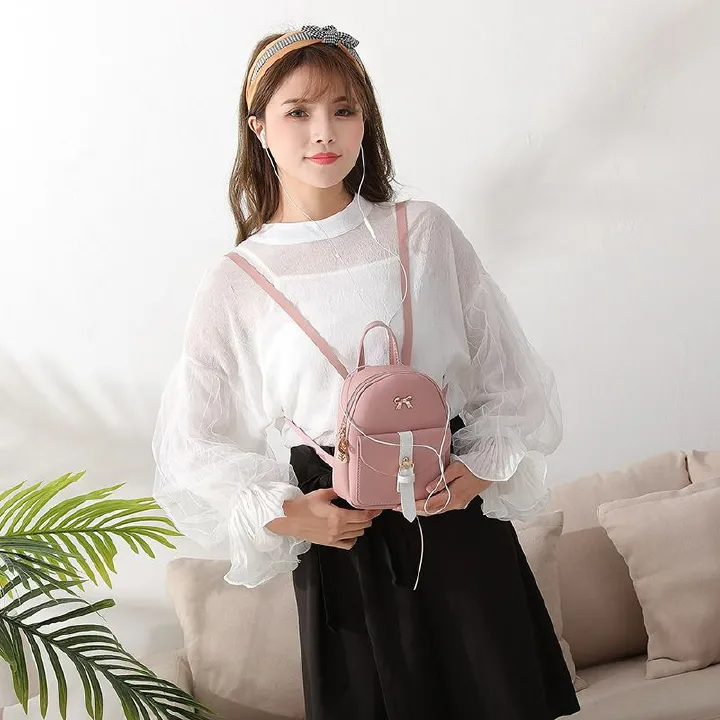 Mini backpack 2023backpack simple and versatile women's bag bowknot school bag foreign trade classic small backpack