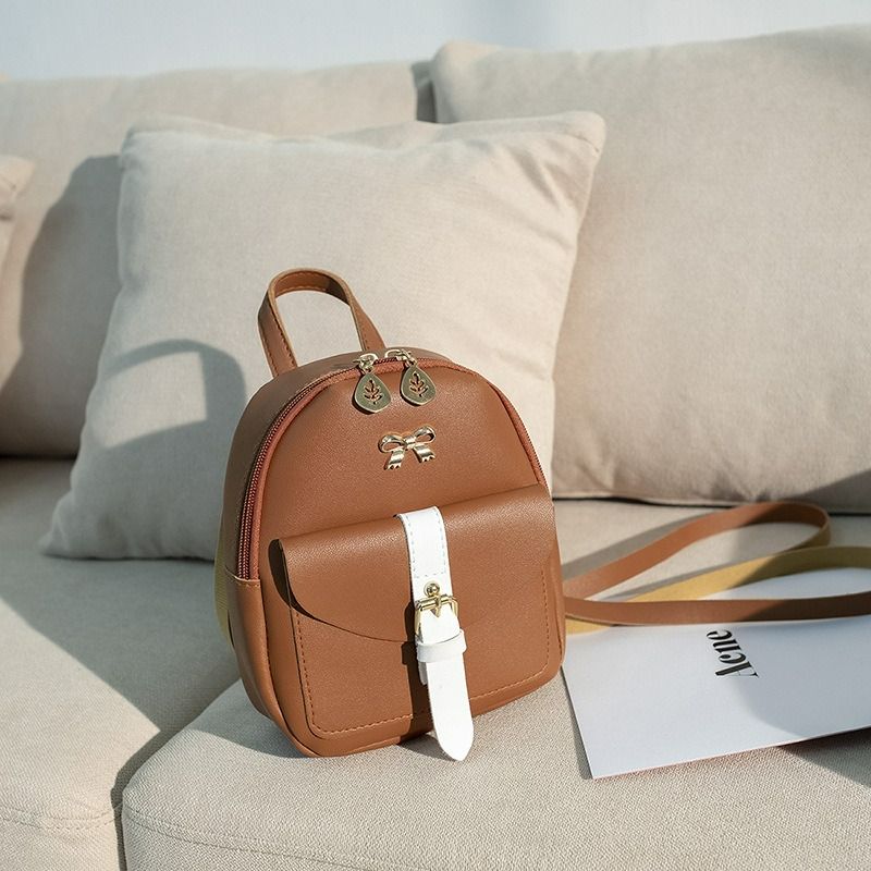 Mini backpack 2023backpack simple and versatile women's bag bowknot school bag foreign trade classic small backpack
