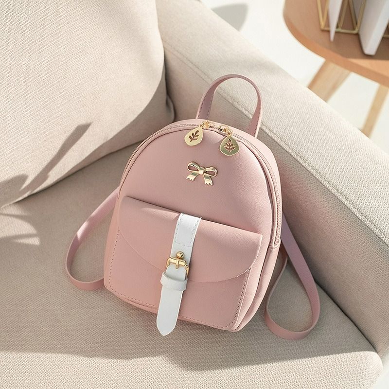 Mini backpack 2023backpack simple and versatile women's bag bowknot school bag foreign trade classic small backpack