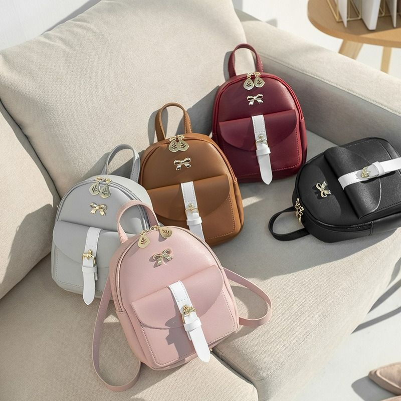 Mini backpack 2023backpack simple and versatile women's bag bowknot school bag foreign trade classic small backpack
