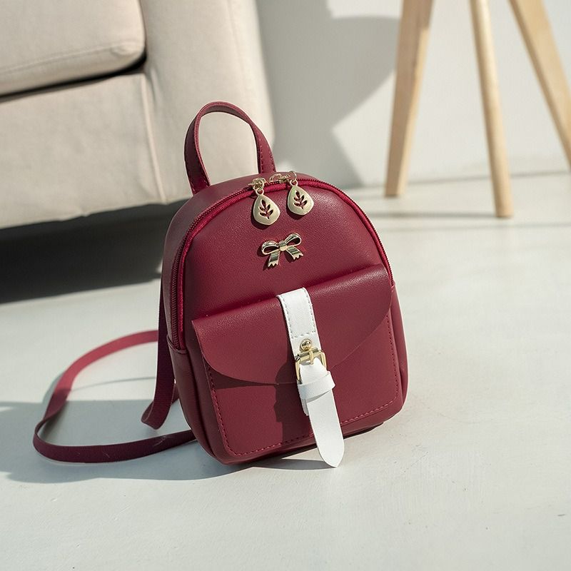 Mini backpack 2023backpack simple and versatile women's bag bowknot school bag foreign trade classic small backpack