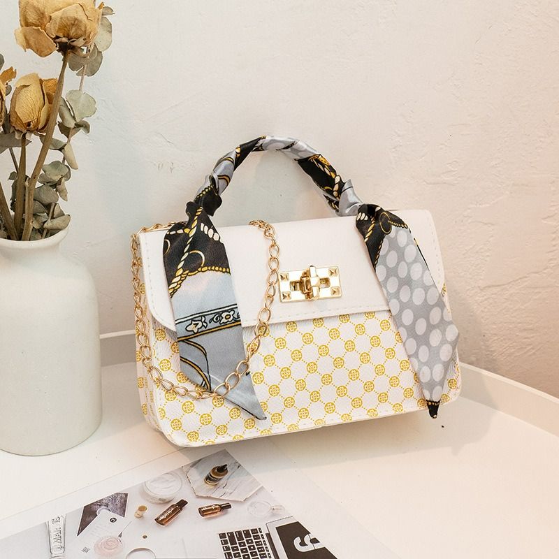 Fashion handbag 2023 bag printed small square bag silk scarf chain bag messenger bag bag