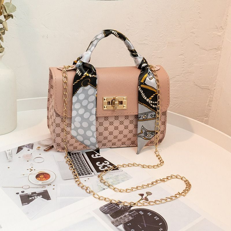 Fashion handbag 2023 bag printed small square bag silk scarf chain bag messenger bag bag