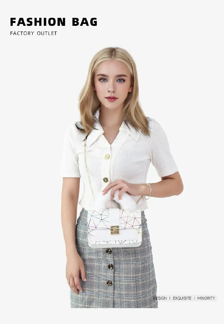 'S G'Maomao handbag 2024 bag women's new niche bag geometric gradient color small square bag small handbags