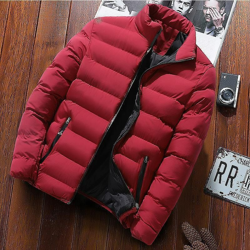 Down cotton vest solid color stand-up collar cotton casual vest thickened warm waistcoat jacket vest men