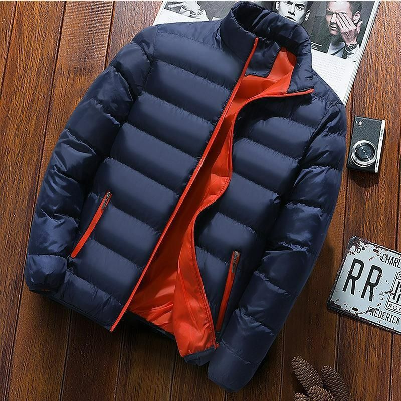 Down cotton vest solid color stand-up collar cotton casual vest thickened warm waistcoat jacket vest men