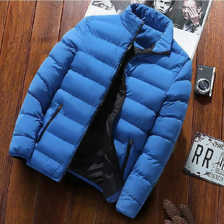 Down cotton vest solid color stand-up collar cotton casual vest thickened warm waistcoat jacket vest men