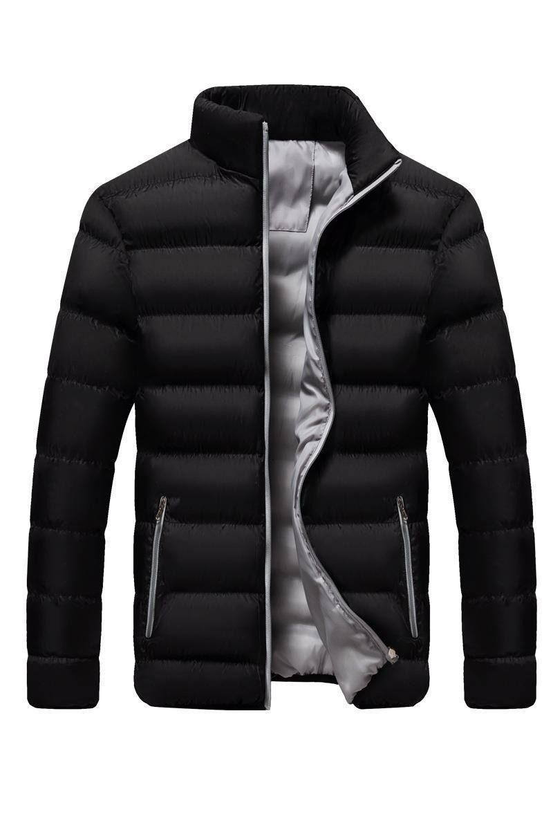 Down cotton vest solid color stand-up collar cotton casual vest thickened warm waistcoat jacket vest men