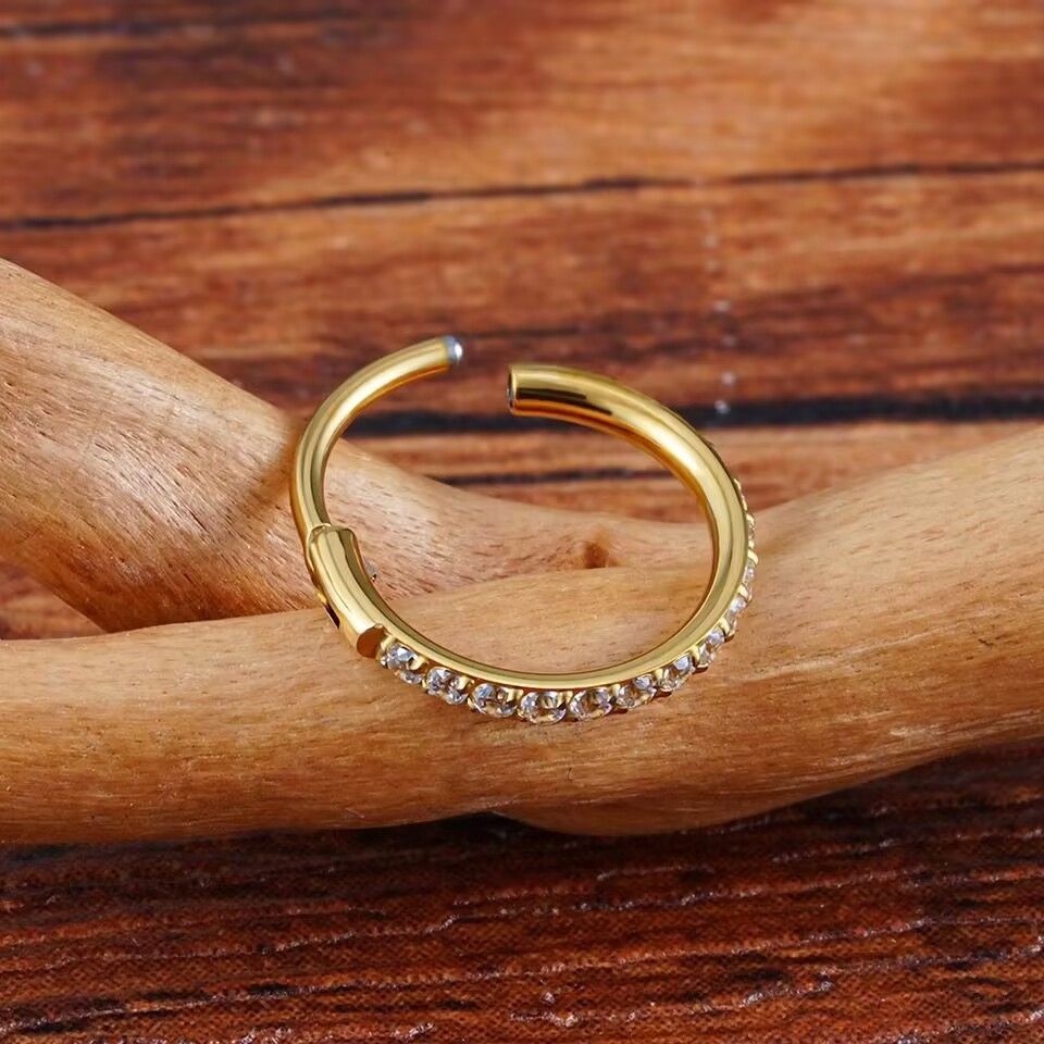 14K Gold Hinged Nose Rings Hoop for Women 20G, 316L Surgical Steel Clicker Septum Ring, Hoop Huggie Earring for Upper Lobe Cartilage Helix Piercing Jewelry (8mm, 6mm,10mm)