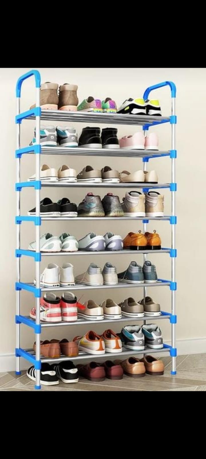 HEAVY DUTY 8 Layer Shoe Rack. Material PP And Stainless Steel Size 60*26*150 Cm Easy To Assemble And Disassemble  Affordable Portable Durable And Elegant