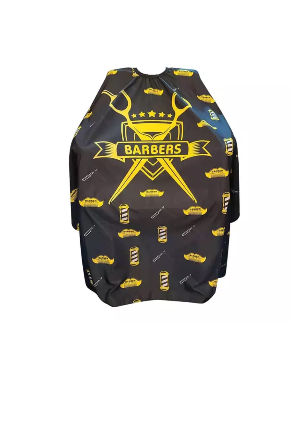 barber cape is a protective garment used in barbershops and salons to keep clients’ clothes clean and free from hair clippings, water, and hair products during haircuts, styling, shaving, or grooming