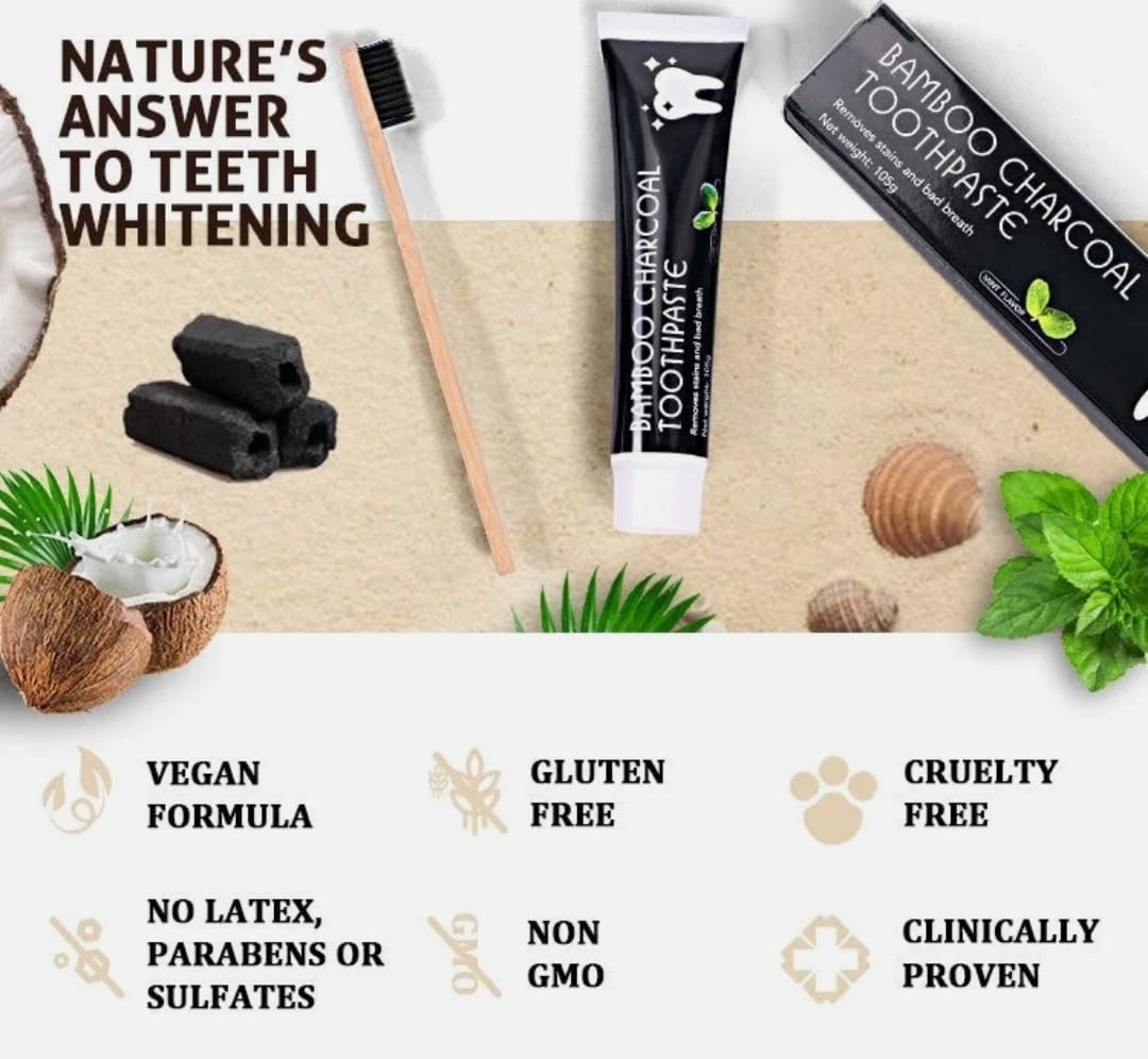 Bamboo Charcoal Toothpaste with Mint Flavor – 150g