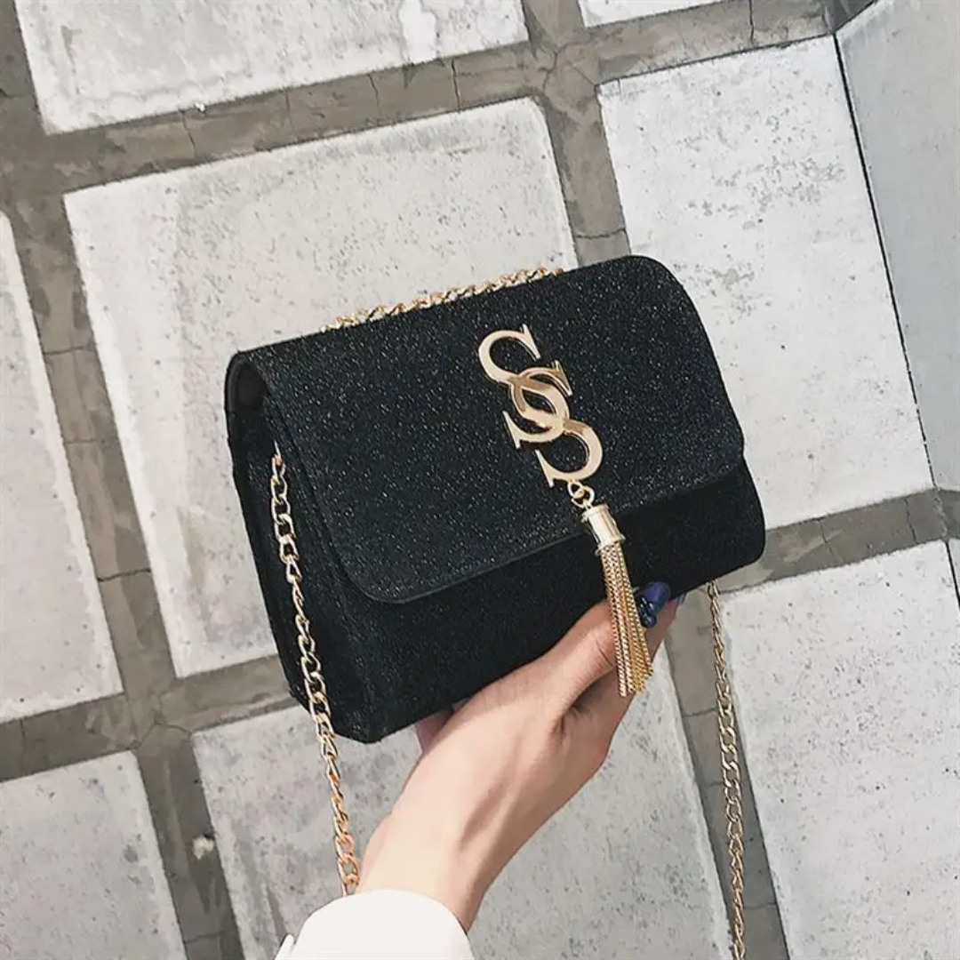 Elegant Fashionable Ladies / Women Chain Crossbody Handbag Versatile Functionality with tassel decoration and polyester lining