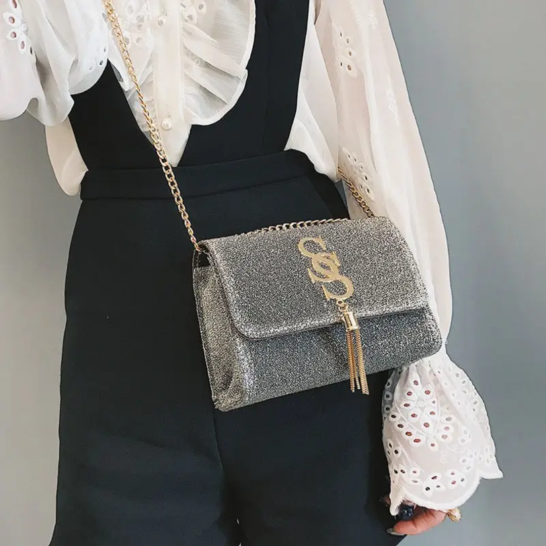 Elegant Fashionable Ladies / Women Chain Crossbody Handbag Versatile Functionality with tassel decoration and polyester lining