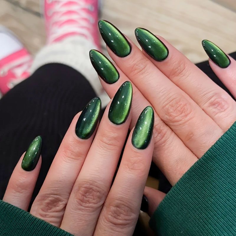 24-30Pcs Cat Eye Gel Press-On Nails Size XS/S/M | Salon-Quality, Long-Lasting & Elegant Look | Easy Application, Long Wear & Stunning Cat Eye Effect