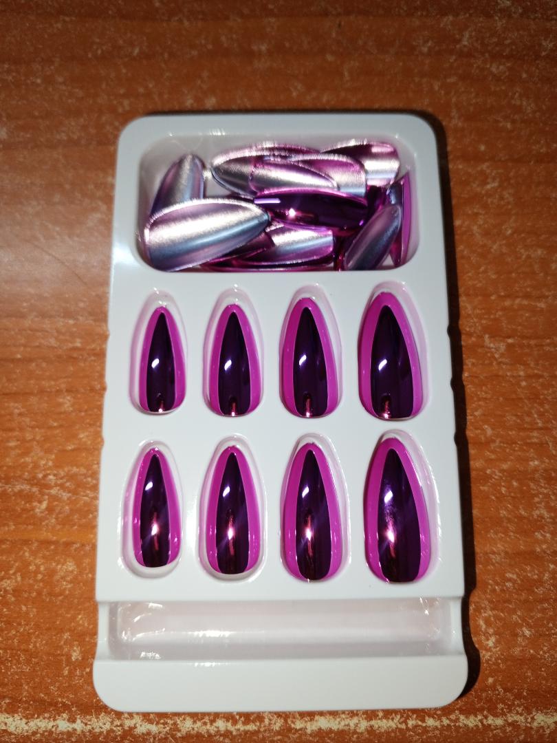 24Pcs Solid Chrome Colour Press-On Nails | Salon-Quality, Long-Lasting & Elegant Look | Easy Application, Long Wear & Stunning Finish view 6