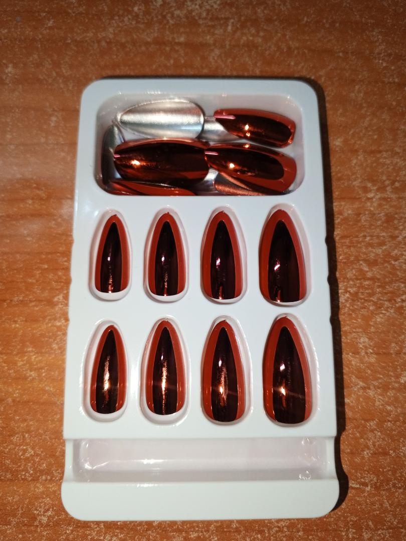 24Pcs Solid Chrome Colour Press-On Nails | Salon-Quality, Long-Lasting & Elegant Look | Easy Application, Long Wear & Stunning Finish view 2