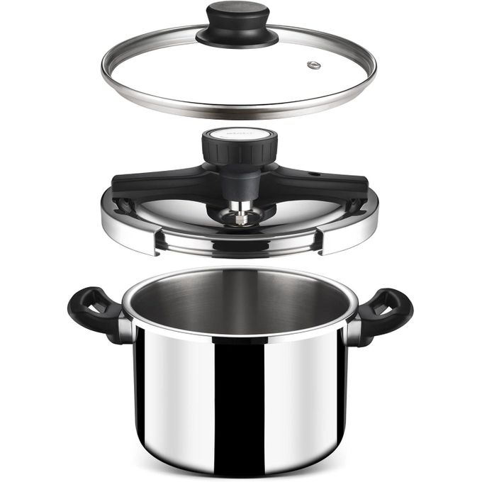 5 Ltr Versatile stainless Steel pressure Cooker (Stahl)