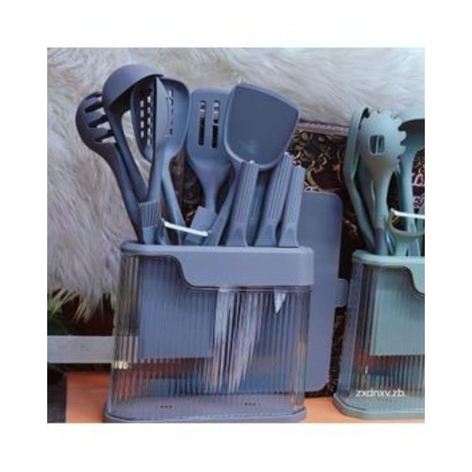 17PCs High Quality and Unique Design Silicone Cooking Spoon Set with Holder