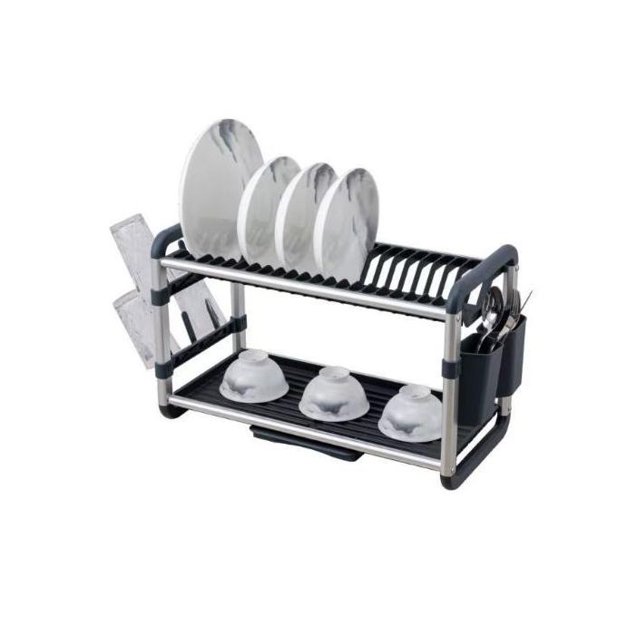 Aluminum 2-Tier Kitchen Dish Rack - Rust Proof
