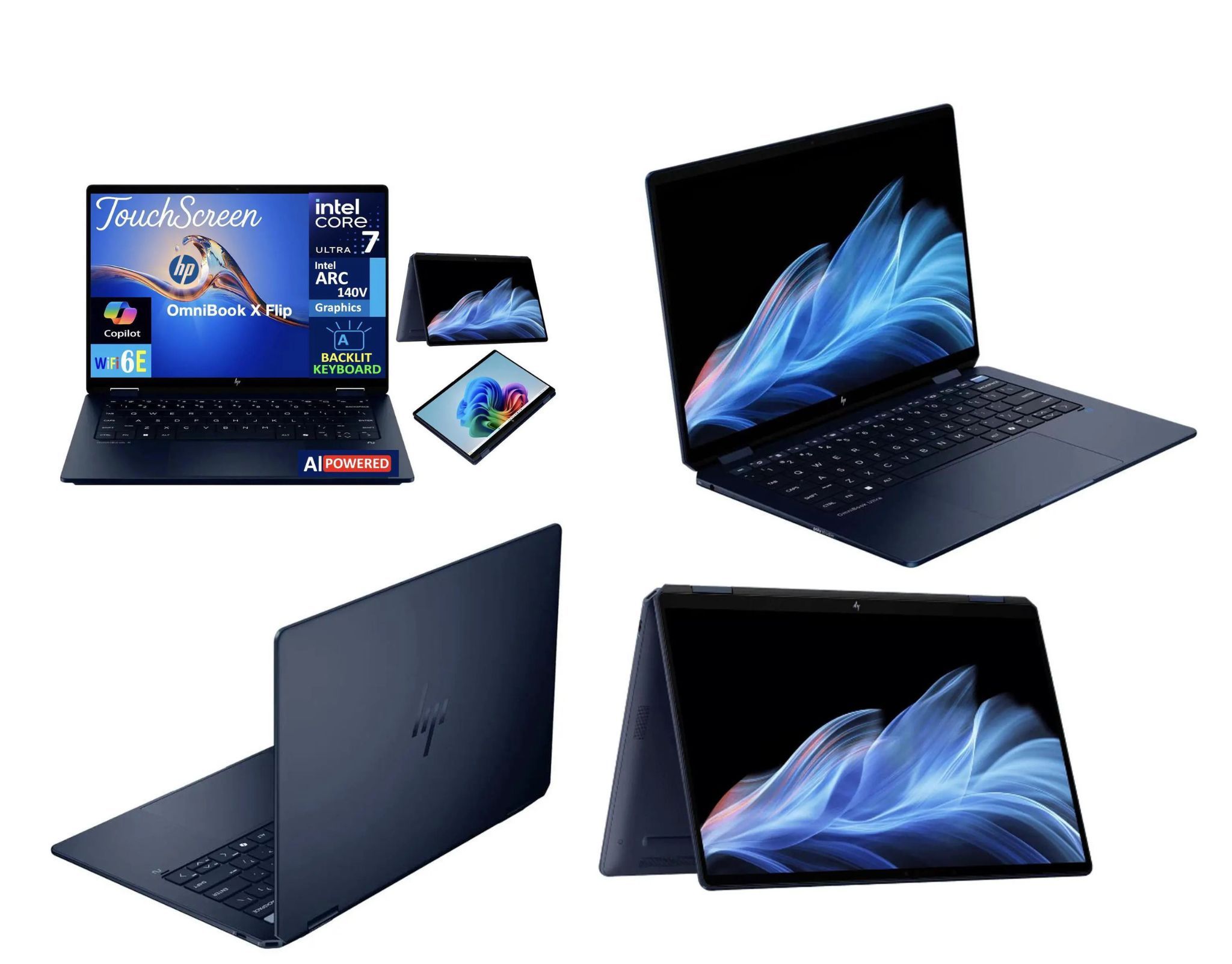 Brand new HP OmniBook X Flip Intel Core Ultra 7 256V 16GB RAM 1TB SSD 14 Inch 2K Touchscreen Display