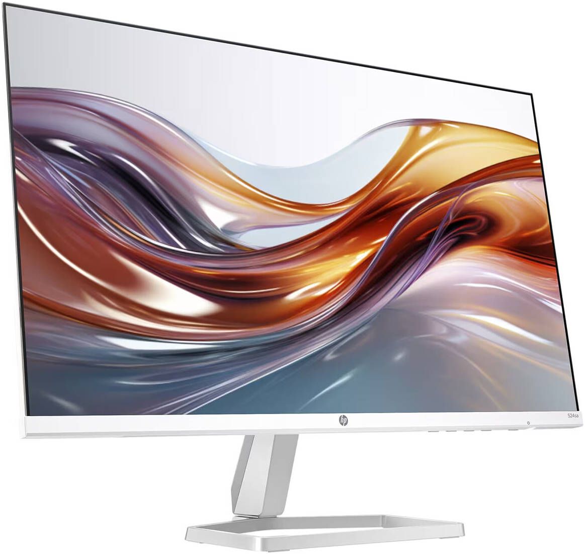 HP Series 5 524SA Monitor, 24" FHD IPS Display, Tilt Adjustable, Built-In 2x 2W Speakers, Micro Edge On 3 Sides, Edge to Edge White/Silver |