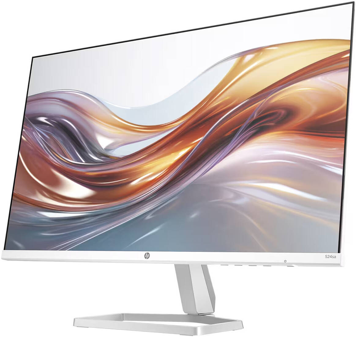 HP Series 5 524SA Monitor, 24" FHD IPS Display, Tilt Adjustable, Built-In 2x 2W Speakers, Micro Edge On 3 Sides, Edge to Edge White/Silver |