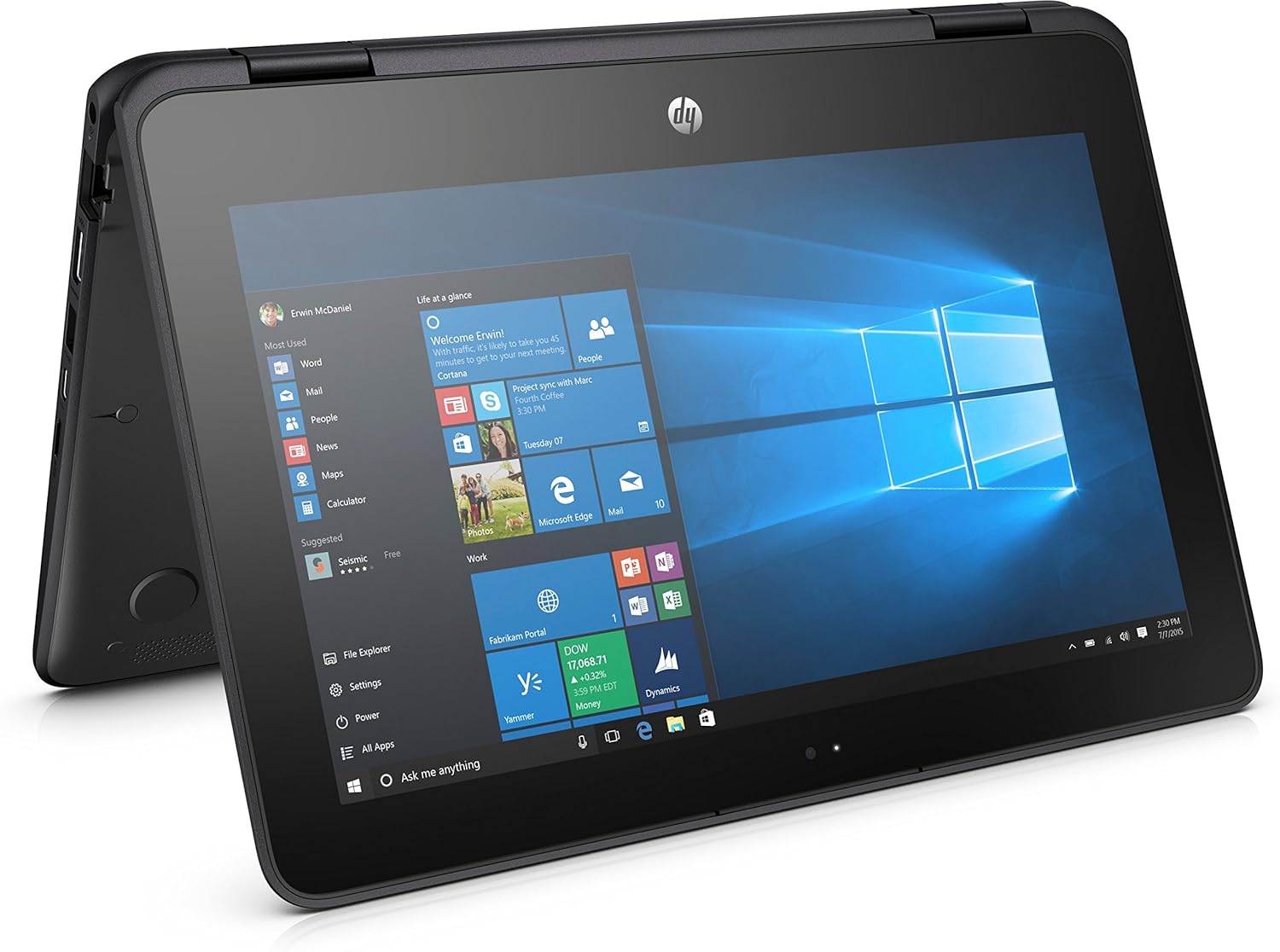 HP ProBook x360 11 G5 X360 Touchscreen, Intel celeron , 4GB RAM , 128GB SSD +64 GB , Bluetooth ,Wi-Fi Win10Pro Refurbished Laptop + Laptop Stand