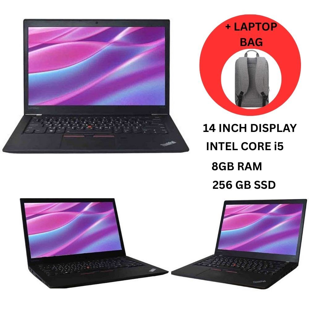 Lenovo Thinkpad T470s Refurbished Laptop -Core I5 -8GB RAM -256GB SSD 14 inch Display +BAG