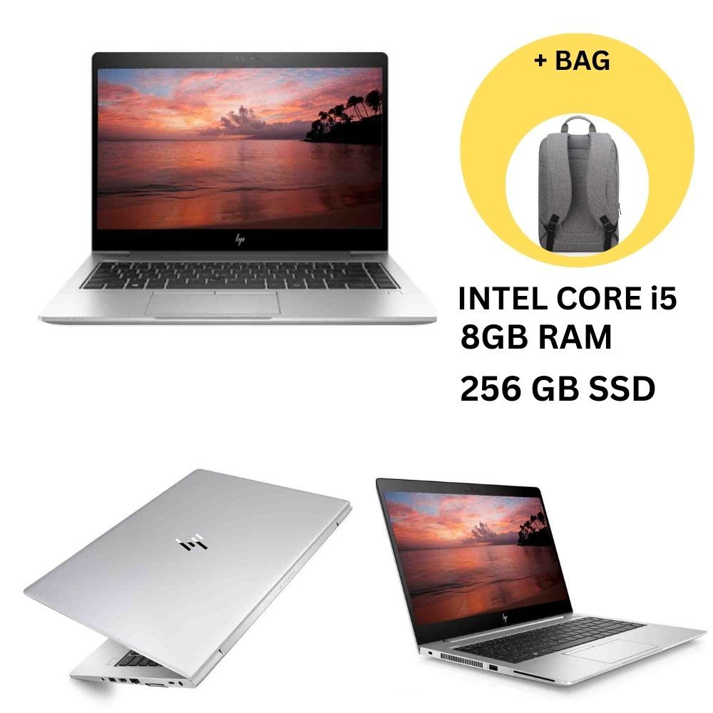 HP EliteBook 840 G5 Business Laptop, Intel Core i5-8th Generation CPU, 8GB RAM, 256GB SSD, 14 inch Display + Bag