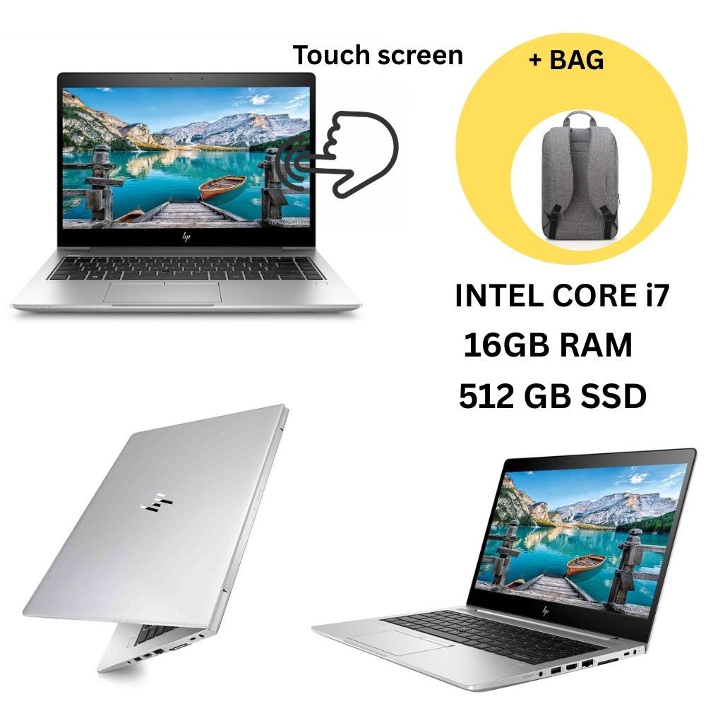 HP EliteBook 840 G5 Business Laptop, Intel Core i7-8th Generation CPU, 16GB RAM, 512GB SSD, 14 inch Touch Screen Display + Bag
