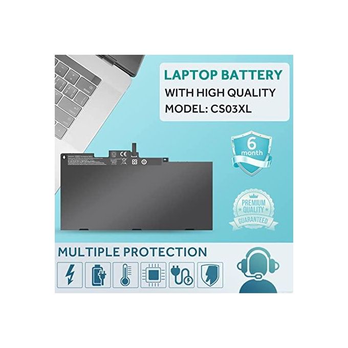 HP Laptop Battery For Elitebook 745 755 840 848 850 G3 G4, ZBook 15u G3 G4 ,  CS03XL Model - Black