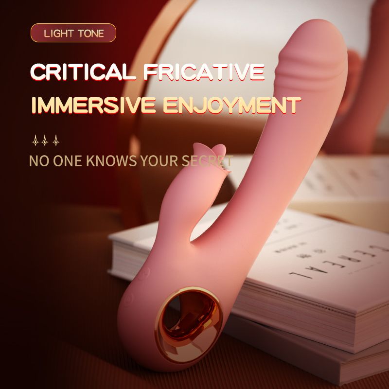 [Astante Living] Realistic G-Spot Vibrator (Warmable • Rechargeable • Waterproof • Powerful Vibration) with Tongue-Licking Clitoral Stimulator - Handheld Massager for Ladies/Couples Adult Sex Toy