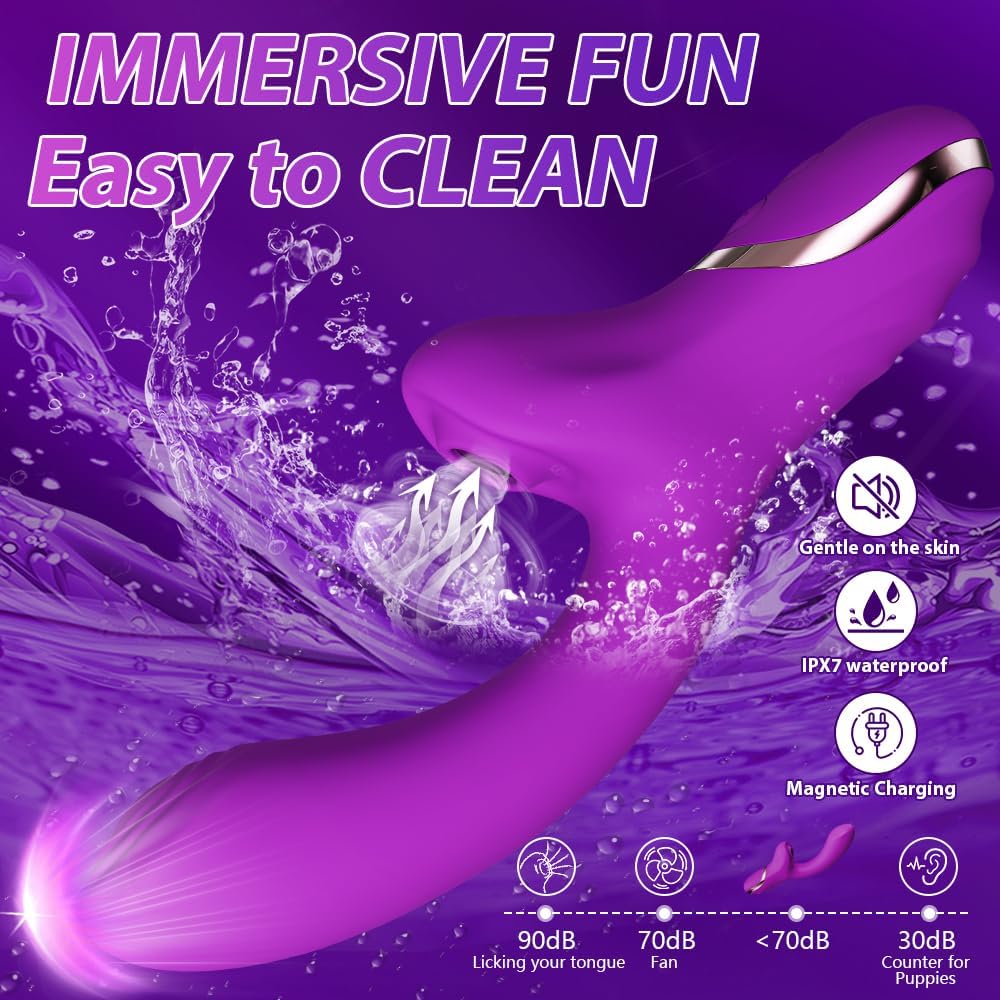 [Astante Living] Flapping Vibrator Dildo G Spot Rabbit Clitoris Vibrator with  10 Vibration 10 Flapping Modes for Clit Nipples Anal Multi Stimulation Rechargeable Adult Sex Toys for Women