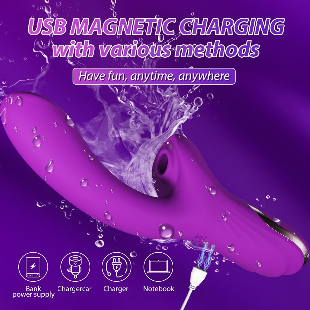 [Astante Living] Flapping Vibrator Dildo G Spot Rabbit Clitoris Vibrator with  10 Vibration 10 Flapping Modes for Clit Nipples Anal Multi Stimulation Rechargeable Adult Sex Toys for Women