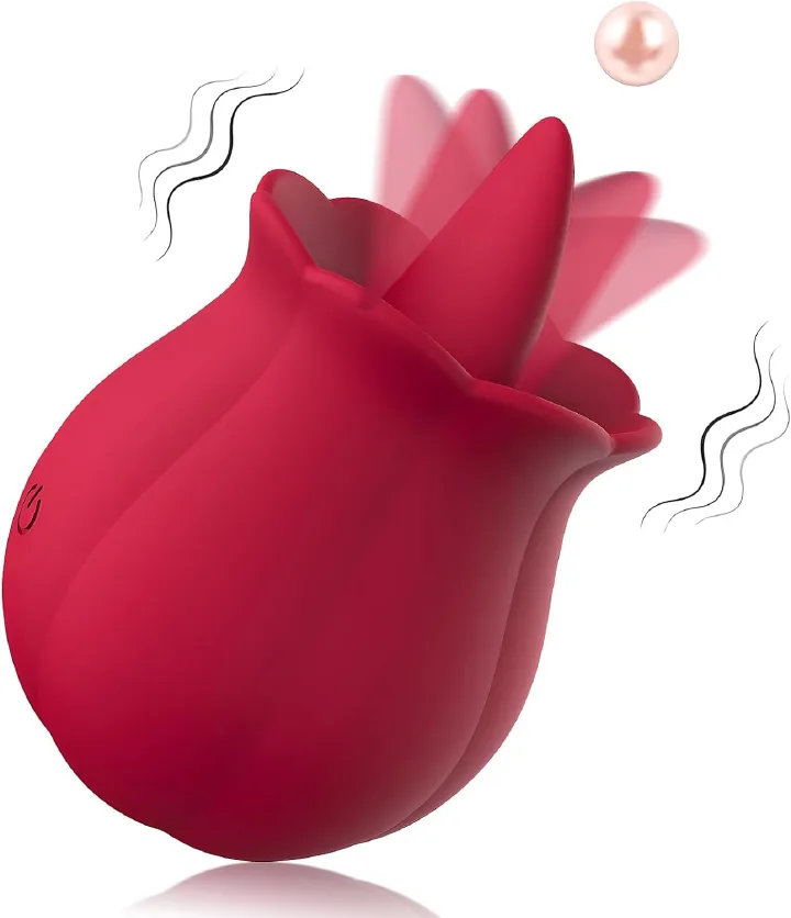 [Astante Living]Rose Tongue Licking Vibrator Sex Toy Clitoral Sucker Clit Nipples Anal Stimulator Compact Adult Foreplay Solo Play Game Masturbation Gift for Women Ladies Couples