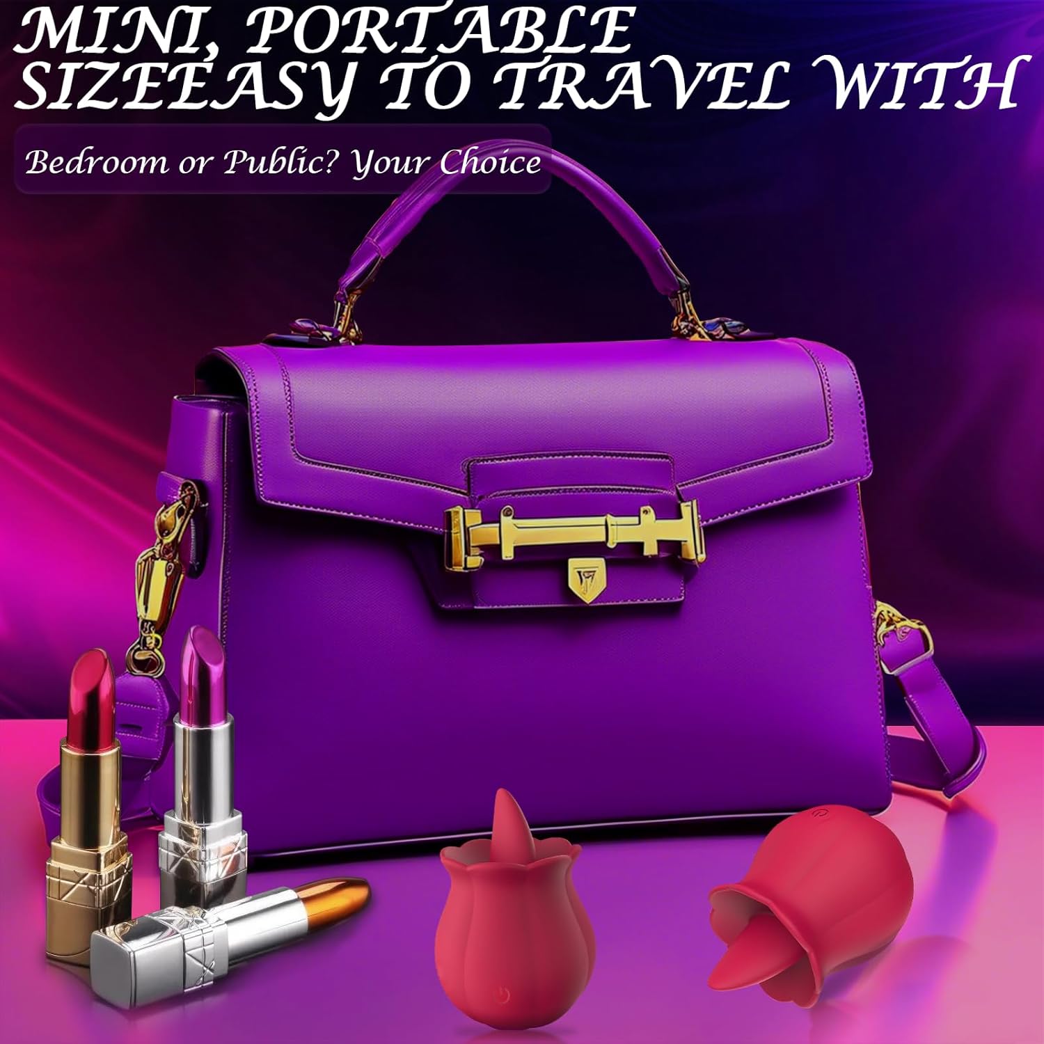 [Astante Living]Rose Tongue Licking Vibrator Sex Toy Clitoral Sucker Clit Nipples Anal Stimulator Compact Adult Foreplay Solo Play Game Masturbation Gift for Women Ladies Couples