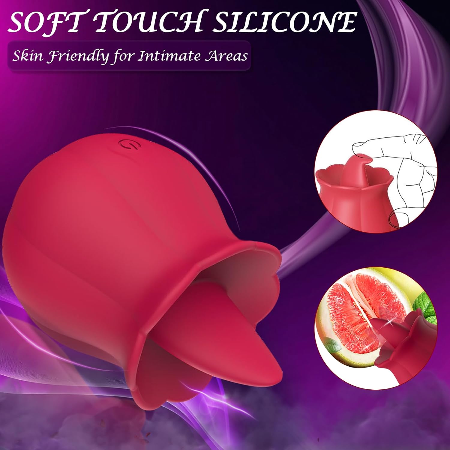[Astante Living]Rose Tongue Licking Vibrator Sex Toy Clitoral Sucker Clit Nipples Anal Stimulator Compact Adult Foreplay Solo Play Game Masturbation Gift for Women Ladies Couples