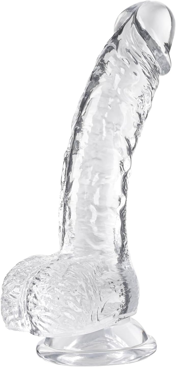 [Astante Living ] Clear  Dildo Options Realistic Silicone Dildos Colorful Monster Cock with Balls Suction Cup G-Spot Anal Lifelike Curved Adult Sex Toy for Women Perfect Love Gift for Couples Girlfrie