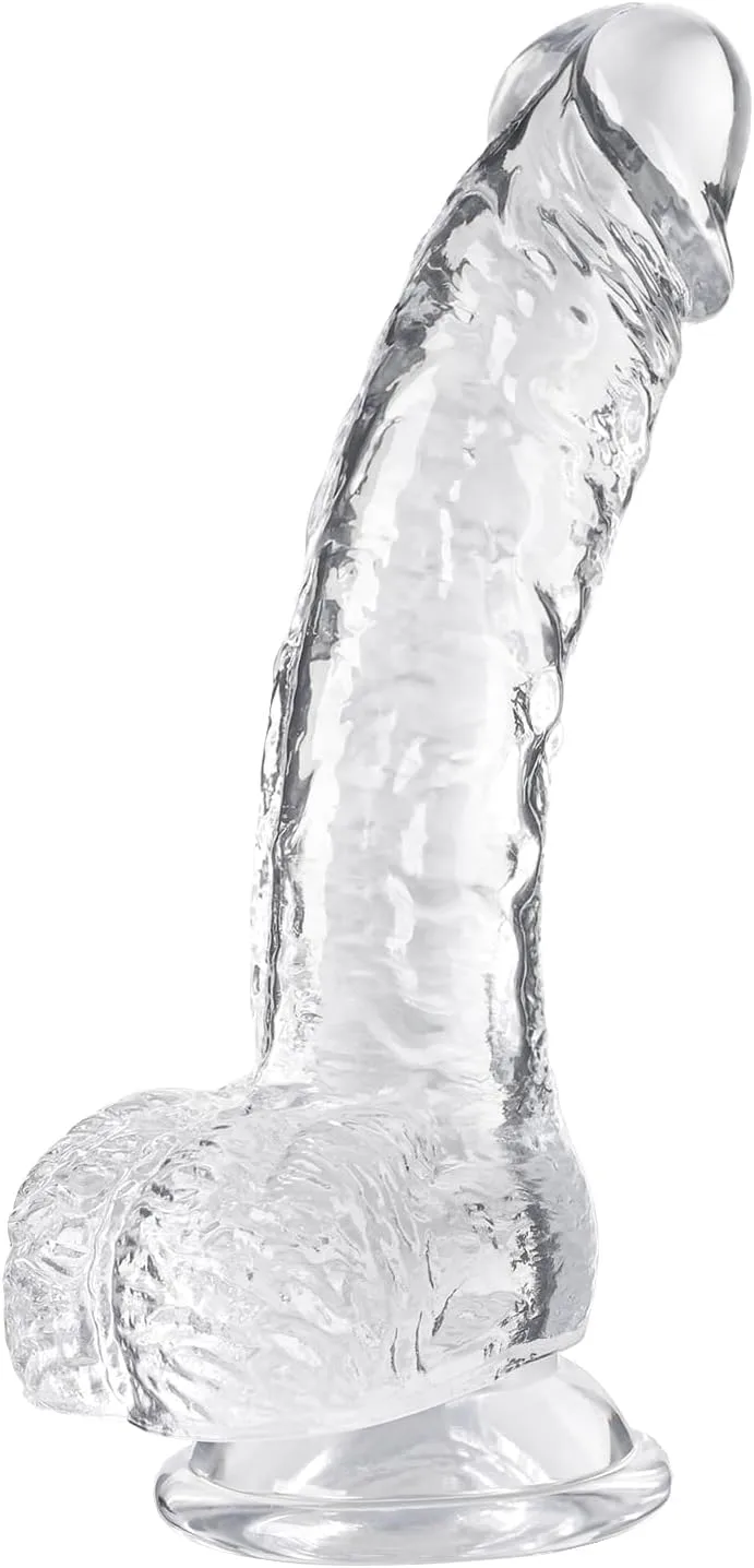 [Astante Living ] Clear  Dildo Options Realistic Silicone Dildos Colorful Monster Cock with Balls Suction Cup G-Spot Anal Lifelike Curved Adult Sex Toy for Women Perfect Love Gift for Couples Girlfrie