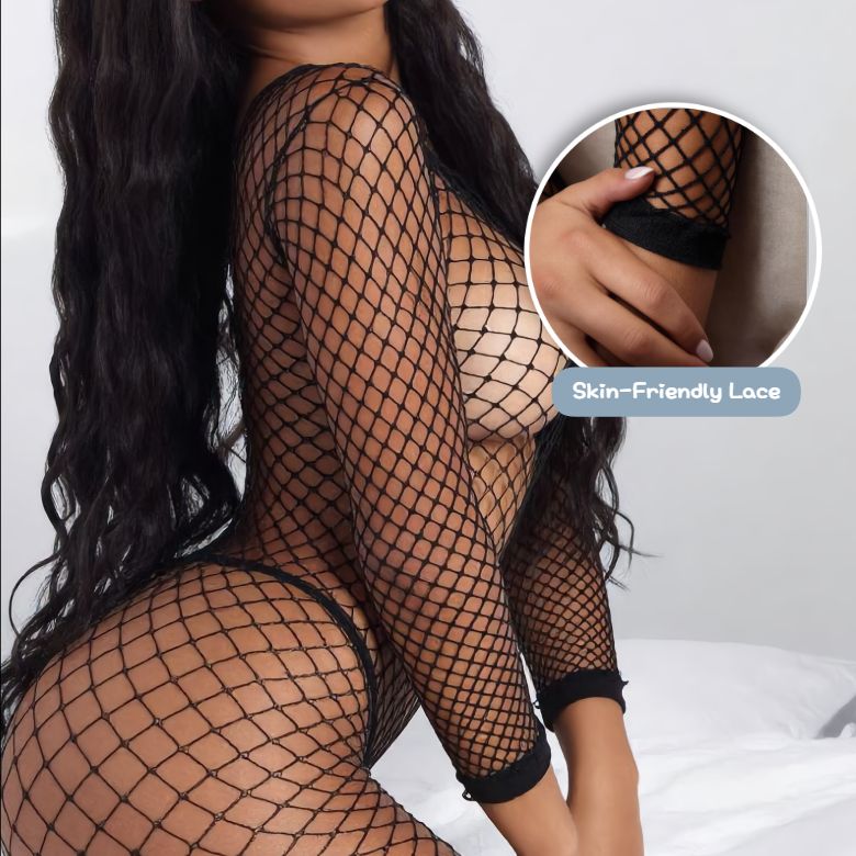 [Astante Living ] Sexy Top+Underwear Sex Lingerie Fishing Net High Elasticity Hollowed out Bra underpant sex toys adult gift Sexy lace Nightwear for Sex Gift for Girlfriend Wife