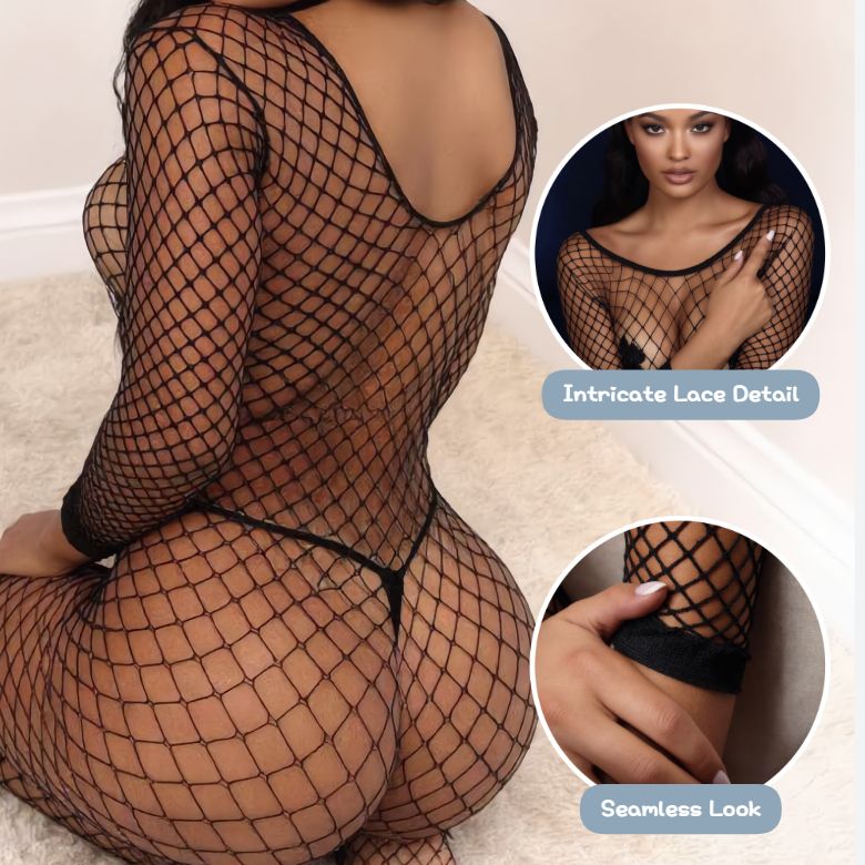 [Astante Living ] Sexy Top+Underwear Sex Lingerie Fishing Net High Elasticity Hollowed out Bra underpant sex toys adult gift Sexy lace Nightwear for Sex Gift for Girlfriend Wife